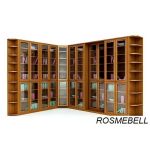 Комплект -9. Угловой шкаф для книг с раздвижными шкафами