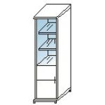 Шкаф узкий со стеклом (КМ45+ДМ43+ДМ41)