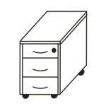 Тумба выкатная 3 ящика ц з СФР-3.0