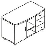 Тумба выкатная широкая КЭ-14